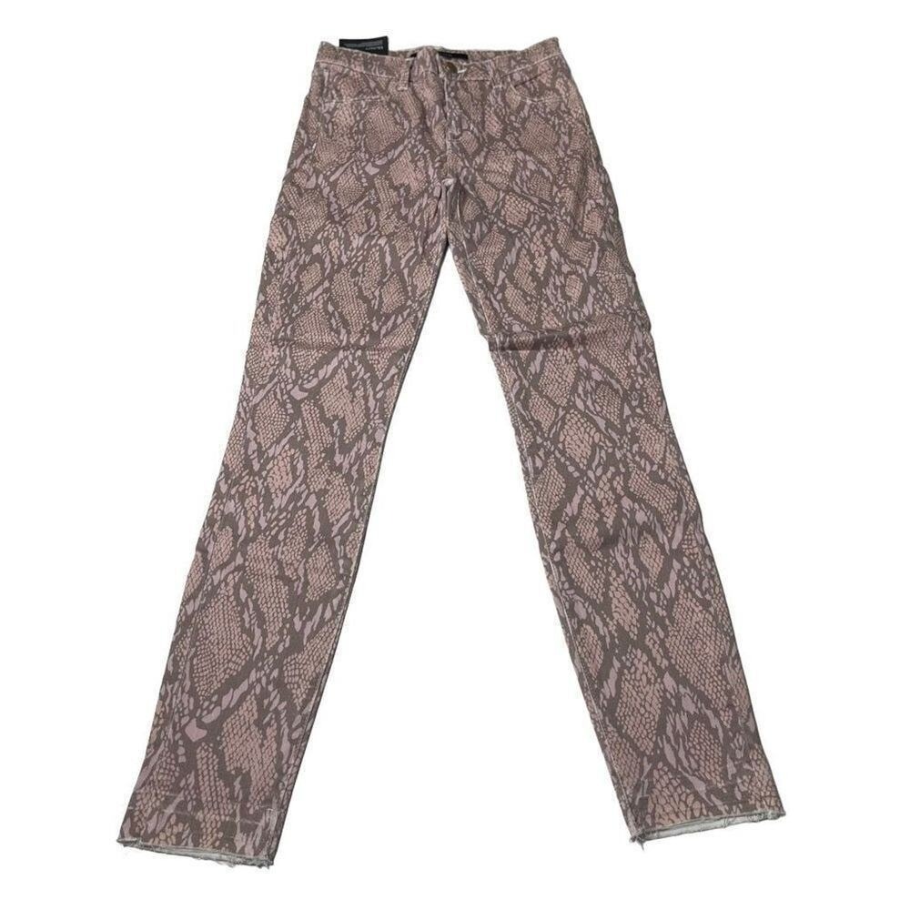 J Brand Alana Mid Rise Crop‎ Skinny Ankle Photo Ready Snake Print Jeans Size 23